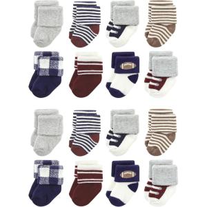 image:imageHudson Baby Unisex Baby Cotton Rich Baby Terry Socks 16PackFootball