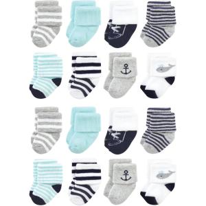 image:imageHudson Baby Unisex Baby Cotton Rich Baby Terry Socks 16PackMint Whale
