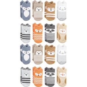 image:imageHudson Baby Unisex Baby Cotton Rich Baby Terry Socks 16PackMulticolor Boy Woodland