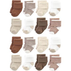 image:imageHudson Baby Unisex Baby Cotton Rich Baby Terry Socks 16PackNeutral Brown