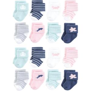 image:imageHudson Baby Unisex Baby Cotton Rich Baby Terry Socks 16PackPink Dolphin