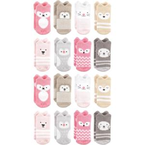 image:imageHudson Baby Unisex Baby Cotton Rich Baby Terry Socks 16PackPink Girl Woodland