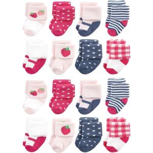 image:imageHudson Baby Unisex Baby Cotton Rich Baby Terry Socks 16PackPink Strawberry