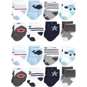 image:imageHudson Baby Unisex Baby Cotton Rich Baby Terry Socks 16PackSea Creatures