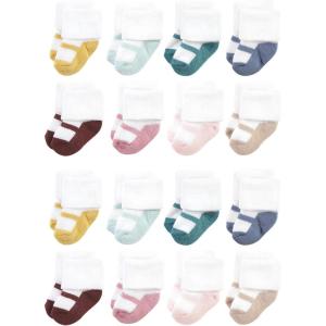 image:imageHudson Baby Unisex Baby Cotton Rich Baby Terry Socks 16PackSoft Earth Tone Shoes