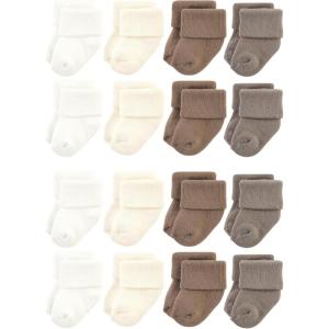 image:imageHudson Baby Unisex Baby Cotton Rich Baby Terry Socks 16PackSolid Beige Brown