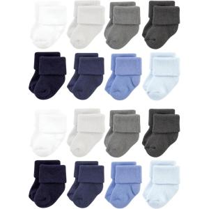image:imageHudson Baby Unisex Baby Cotton Rich Baby Terry Socks 16PackSolid Blue Gray