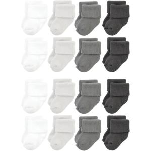 image:imageHudson Baby Unisex Baby Cotton Rich Baby Terry Socks 16PackSolid Gray White