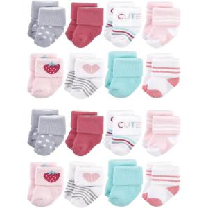 image:imageHudson Baby Unisex Baby Cotton Rich Baby Terry Socks 16PackStrawberry