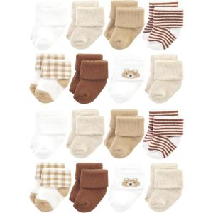 image:imageHudson Baby Unisex Baby Cotton Rich Baby Terry Socks 16PackTeddy Bear