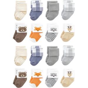 image:imageHudson Baby Unisex Baby Cotton Rich Baby Terry Socks 16PackWoodland