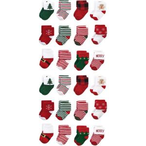 image:imageHudson Baby Unisex Baby Cotton Rich Baby Terry Socks 24Pack12 Days of Christmas