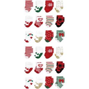 image:imageHudson Baby Unisex Baby Cotton Rich Baby Terry Socks 24Pack12 Days of Christmas Girl