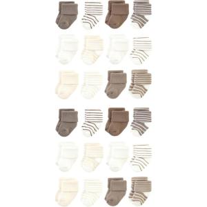 image:imageHudson Baby Unisex Baby Cotton Rich Baby Terry Socks 24PackBeige Stripe