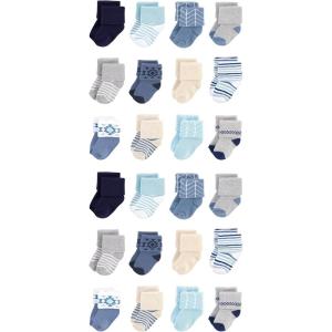 image:imageHudson Baby Unisex Baby Cotton Rich Baby Terry Socks 24PackBlue Gray Solid