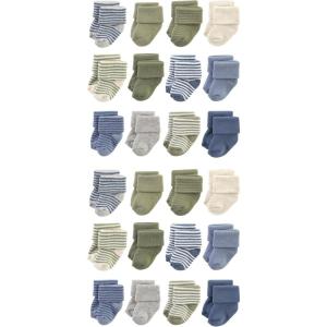 image:imageHudson Baby Unisex Baby Cotton Rich Baby Terry Socks 24PackBlue Sage Stripe