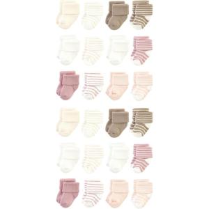 image:imageHudson Baby Unisex Baby Cotton Rich Baby Terry Socks 24PackBlush Stripe