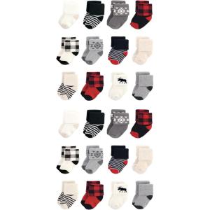 image:imageHudson Baby Unisex Baby Cotton Rich Baby Terry Socks 24PackBuffalo Plaid Moose