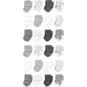 image:imageHudson Baby Unisex Baby Cotton Rich Baby Terry Socks 24PackGray Stripe