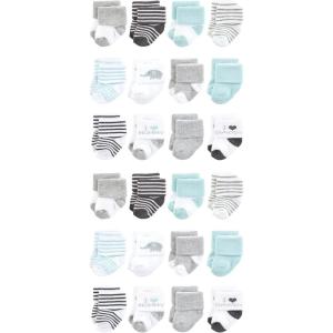 image:imageHudson Baby Unisex Baby Cotton Rich Baby Terry Socks 24PackMom and Dad Gray Mint