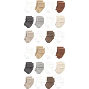 image:imageHudson Baby Unisex Baby Cotton Rich Baby Terry Socks 24PackNeutral Tones