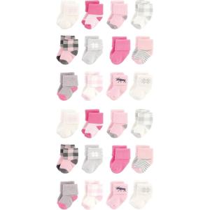 image:imageHudson Baby Unisex Baby Cotton Rich Baby Terry Socks 24PackPink Moose