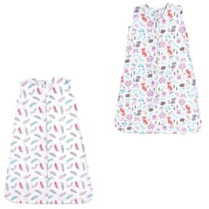 image:imageHudson Baby Unisex Baby Cotton Sleeveless Wearable Sleeping Bag Whale Aztec 06 Months USFeathers Woodland Fox 2pack
