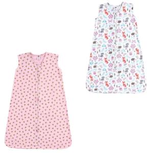 image:imageHudson Baby Unisex Baby Cotton Sleeveless Wearable Sleeping Bag Whale Aztec 06 Months USGold Hearts Woodland Fox 2pack