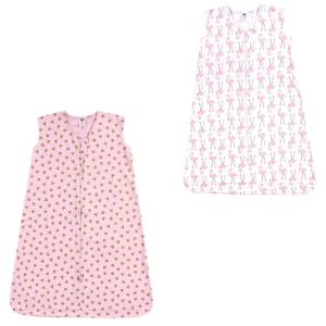 image:imageHudson Baby Unisex Baby Cotton Sleeveless Wearable Sleeping Bag Whale Aztec 06 Months USGold Hearts and Flamingo 2pack