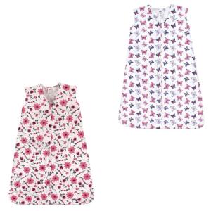 image:imageHudson Baby Unisex Baby Cotton Sleeveless Wearable Sleeping Bag Whale Aztec 06 Months USPink Flowers and Butterflies 2pack