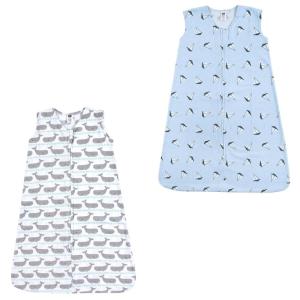 image:imageHudson Baby Unisex Baby Cotton Sleeveless Wearable Sleeping Bag Whale Aztec 06 Months USWhales Sailboats 2pack