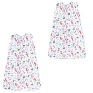 image:imageHudson Baby Unisex Baby Cotton Sleeveless Wearable Sleeping Bag Whale Aztec 06 Months USWoodland Fox 2pack