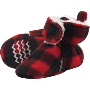 image:imageHudson Baby Unisex Baby Cozy Fleece and Faux Sherpa BootiesBlack Red Plaid