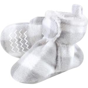 image:imageHudson Baby Unisex Baby Cozy Fleece and Faux Sherpa BootiesGray White Plaid