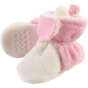 image:imageHudson Baby Unisex Baby Cozy Fleece and Faux Sherpa BootiesLight Pink Cream