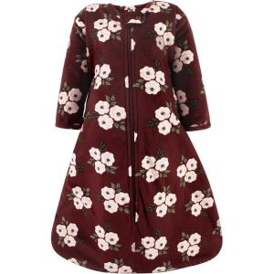 image:imageHudson Baby Unisex Baby Long Sleeve Plush Faux Fur Sleeping Bag Wearable BlanketBurgundy Floral