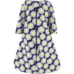 image:imageHudson Baby Unisex Baby Long Sleeve Plush Faux Fur Sleeping Bag Wearable BlanketNavy Daisy