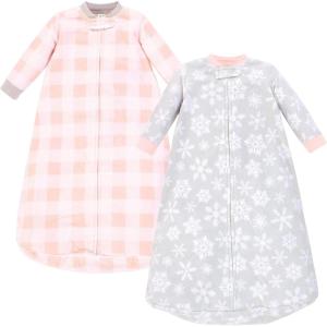 image:imageHudson Baby Unisex Baby LongSleeve Fleece Sleeping BagGray Pink Snowflake
