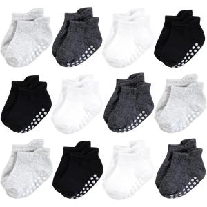image:imageHudson Baby Unisex Baby NonSkid NoShow SocksBlack White