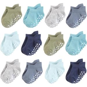 image:imageHudson Baby Unisex Baby NonSkid NoShow SocksBlue Gray Teal