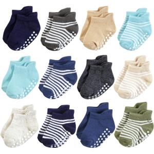 image:imageHudson Baby Unisex Baby NonSkid NoShow SocksBlue Tan