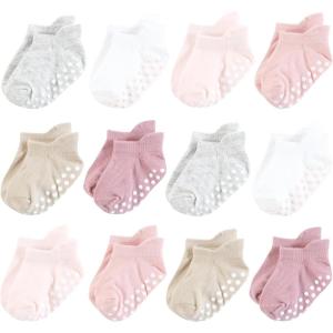 image:imageHudson Baby Unisex Baby NonSkid NoShow SocksMauve Neutral
