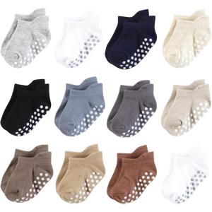 image:imageHudson Baby Unisex Baby NonSkid NoShow SocksNavy Neutrals