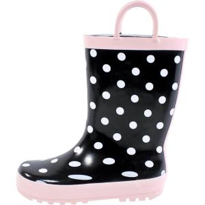 image:imageHudson Baby Unisex Baby Rain BootsBlack Dot Pink