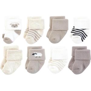 image:imageHudson Baby Unisex Cotton Rich Newborn and Terry Socks Taupe Sheep 612 Months