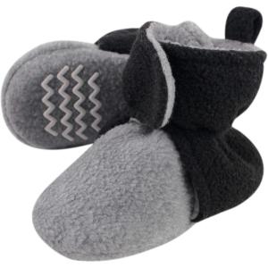 image:imageHudson Baby UnisexBaby Cozy Fleece BootiesSlipper SockBlack Heather Gray