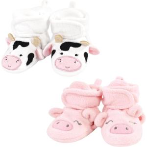 image:imageHudson Baby UnisexBaby Cozy Fleece BootiesSlipper SockCow Pig