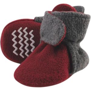 image:imageHudson Baby UnisexBaby Cozy Fleece BootiesSlipper SockHeather Charcoal Burgundy