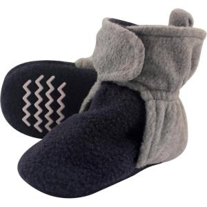 image:imageHudson Baby UnisexBaby Cozy Fleece BootiesSlipper SockNavy Heather Gray