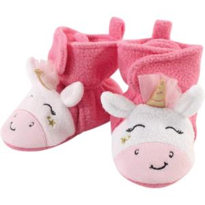 image:imageHudson Baby UnisexBaby Cozy Fleece BootiesSlipper SockPink Star Unicorn